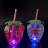 500ml Copo de Morango e Abacaxi Mais Vendido Copo com Canudo em Formato de Fruta Copo Plástico Copo para Bebida de Suco Garrafa Plástica