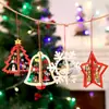 Pingente Luminoso de Madeira de Natal Floco de Neve Estrela Redondo Alce Adereços de Vestido de Feriado Pingente de Natal Acessórios de Pingente