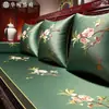 Cojines de Sofá de Secuoya Estilo Chino Nuevos Cuidadosamente Seleccionados con Bordado, Fundas para Cojines de Sofá de Muebles de Madera Maciza, Juego de Cinco Piezas para Cojines de Cama Luohan