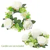 Guirnalda de Candelabros de Eucalipto Decoración Navideña Guirnalda Círculo de Cera Rosa Accesorios para Ventana Mesa de Comedor Arreglo de Boda Flores Artificiales