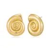 Pendientes de Joyería de Nicho Transfronterizos de Amazon Pendientes de Caracola de Oro de 18K Pendientes de Caracol Pendientes de Gama Alta Estilo Popular de Celebridad de Internet