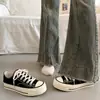 Zapatos de Lona de Caña Alta con Plataforma de Suela Gruesa Clásicos para Estudiantes Mujeres Verano 2026 Nuevos Zapatos Negros Pequeños Casuales Versátiles Zapatos de Tabla para Mujeres