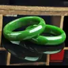 Pulsera de Jade Sintético Verde Imperial para Mujer, Diseño Redondo Ancho, Joyería de Lujo Estilo Chino Nuevo, Suministro Directo de Fábrica, Moderno
