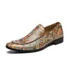 Zapatos Casuales de Cuero Modernos y con Estilo para Hombre, Zapatos de Hombre con Patrón de Moda Estilo Británico Retro, Zapatos de Cuero con Punta Cuadrada para Hombre para Primavera y Otoño