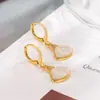 Novos Brincos de Pedra Olho de Gato em Formato de Leque para Mulheres 2026 Novo Estilo Quente Alto Padrão Luxo Leve Estilo Minimalista Brincos de Jade