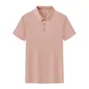 Camisa Polo de Color Sólido Jiangfu para Hombre, Tacto de Alta Gama, Logo Estampado, Versión Correcta, Manga Corta, Verano, Cuello Camisero, Ropa de Trabajo, Exportación de Alta Calidad