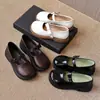 BabeYou 2024 Primavera e Outono Novos Sapatos de Couro de Princesa para Meninas Sapatos Individuais Infantis Sapatos de Couro Branco para Meninas Estilo Britânico