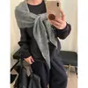 Bufanda Triángulo de Lana Pura Cálida de Color Sólido Tejida Versátil de Moda Coreana Chal para Mujer Protección del Cuello Otoño e Invierno Bufanda Pequeña para Mujer