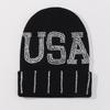 Gorro cálido de gran cabeza con diamantes para comercio exterior transfronterizo exclusivo para hombres y mujeres gorro de punto de otoño e invierno gorro de lana cálido