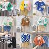 Conjunto de primavera para niño estilo coreano de manga larga, set infantil de tres piezas para 3 años, chaqueta cárdigan moderna con diseño de dinosaurio