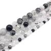 Pedra Pedra Cabelo Preto Contas de Cristal Acessórios Semi-acabados Brincos DIY Cristal Cordão Artesanal Brincos de Corrente de Buda Contas Redondas