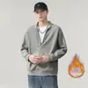 Moletom estiloso marca tendência estilo americano, peso pesado, falso duas peças, gola alta, para homens, coleção primavera/outono 2026, esportivo casual, solto, plus size