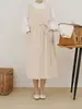 Vestido Transfronterizo Europeo, Americano, Japonés y Coreano de Cuello Redondo, Dos Piezas Delantero y Trasero con Tirantes, Aberturas Izquierda y Derecha, Talla Grande, Talla Extra, Ajustable