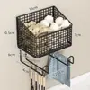 Estante de Almacenamiento de Cesta para Verduras de Cocina Artefacto Multifuncional que Ahorra Espacio Caja de Almacenamiento para Jengibre y Ajo en la Mesa de Cocina Cesta de Pared para Especias