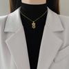 [Acero de Titanio] Lujo Ligero Micro-Incrustado Oro Real Pluma Sueño Malla Collar para Mujer Nueva Cadena para Clavícula Lujo Accesible Diseño Nicho