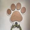 Gancho Huella de Pata Pared Chaqueta de Perro Regalo Estante de Gancho Mascota Perro Cuerda Dibujos Animados Madera Cuero Cinturón Estante de Armario Colgador