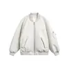 Roupas Vintage 25 Inverno Novo Jaqueta de Couro com Capuz Removível Tendência Bordada Workwear de Voo Casaco Quente