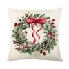 Funda de Cojín para Sofá Árbol de Navidad Transfronterizo Atmósfera Navideña Decoración de Dormitorio Estilo Nórdico Impreso Funda de Cojín Guirnalda de Navidad
