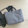 Bolsa de Lona para Mulheres 2025 Verão Novo Estilo Casual Versátil Estudante Aula Xadrez Bolsa de Ombro Bolsa Tote de Férias