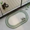 Novo tapete de chão semicircular com padrão floral e de pássaros estilo chinês para hall de entrada, antiderrapante, absorvente de água, fácil de limpar, resistente à sujeira, personalizável