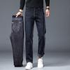 Jeans Gruesos de Invierno con Forro Polar para Hombre Pantalones Rectos Sueltos a la Moda 2024 Nuevos Pantalones Casuales de Negocios para Hombre