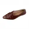Sapatilhas Femininas 2026 Primavera e Outono Novo Estilo Bico Quadrado Boca Rasa Mocassins Moda Franzido Salto Baixo Sapatos Anabela Casuais para Mulheres