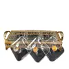 Venda por Atacado do Fabricante de Caixas Retangulares de Três Compartimentos Galvanizadas a Ferro com Entalhes de Diamante para Frutas Secas para Casa Pratos de Frutas Requintados