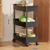 Prateleira de armazenamento para vãos de cozinha, estante de geladeira multicamada ultraestreita de piso com rodas, prateleira de armazenamento doméstica, carrinho utilitário para banheiro