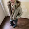 Parka de Inverno Masculina Zuo Shan Diao 2025 com Capuz e Gola de Pelo, Jaqueta de Algodão, Casaco de Algodão, Jaqueta de Algodão Solta 1996