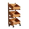Estante de Almacenamiento de Madera Multicapa Transfronterizo Movible para Cocina, Almacenamiento de Verduras y Frutas, Estante de Almacenamiento de Snacks para Sala de Estar