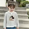 Camiseta elegante de manga larga para niña, nuevo modelo de primavera y otoño, con textura de gofre, efecto de dos piezas, top básico versátil y moderno para niños mayores