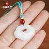 Pingente de cabaça de jade de ouro como Xinjiang Hotan jade Fulu anel duplo jade homens e mulheres pingente fabricantes fornecimento atacado