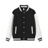 Jaqueta cardigan vermelha transfronteiriça com bordado, jaqueta de rua masculina de corte solto, jaqueta de baseball preta retrô americana, feita sob medida
