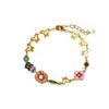 Moda de Verano Exquisito Retro Combinable Color Esmalte al Óleo Mariposa Pulsera Lujo Ligero de Alta Gama Pulsera de Temperamento para Mujer