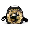 Envío Directo Una Pieza Patrón de Fútbol Bolsa de Comida de Viaje Bolsa de Almuerzo para Estudiante de Primaria Bolsa de Almacenamiento de Lonchera Térmica para Hombres y Mujeres Campus