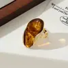 Anillo de aleación de resina estilo Melard irregular, moda para mujer, anillo de color café retro, joyería elegante y con estilo, venta al por mayor