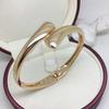 Pulseira Coreana Feminina Atacado Liga Mais Vendida Simples Moda Explosiva Pulseira Ouro Rosa Europeia e Americana Transfronteiriça Abertura Pulseira