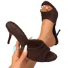 ZA2025 Sandalias de Tacón Alto Abiertas con Bloques de Color y Punta Fina Estilo Nuevo Sandalias de Tacón Alto de Gamuza de Moda sin Espalda para Mujer