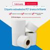 Adesivo PET branco brilhante 20 30 32 35 40 50 à prova de óleo à prova de rasgos papel para impressão de código de barras