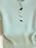 Diseño Estilo Coreano Suave y Liso Top de Punto Cuello Redondo para Mujer 2026 Nueva Temporada Camiseta Versátil de Manga Corta A11165