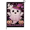 Banderas de Jardín de Halloween Transfronterizas Lino Estampado Decoración Exterior para Patio Gato Negro Bandera Pequeña Doble Cara Al por Mayor