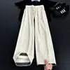 Pantalones deportivos casuales con patrón ondulado Cleanfit para hombre, estilo de verano fino, pantalones de pana holgados con un diseño de pierna ancha que cae con fluidez