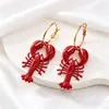 Pendientes Más Vendidos en Amazon Tiktok Estilo Vacaciones Hawaianas Aretes y Clips de Cangrejo y Langosta Venta al por Mayor Transfronteriza en Stock