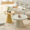 Mesa de Centro para Sala de Estar, Uso Doméstico, Mesa de Canto para Sofá, Apartamento Pequeno, Simples, Luxo Leve, Sensação de Alta Qualidade, Redonda, Moderna, Mesa Lateral Minimalista, Mesa Pequena