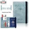 Bolsa RFID para Passaporte à Prova de Explosão Transfronteiriça Puleather Multifuncional para Cartão SIM ID Capa de Couro Porta-Passaporte