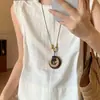 Estilo Étnico Retrô Fivela de Paz Zen Corda Trançada Colar Feminino Novo Chinoiserie Corrente Longa de Madeira para Suéter Acessórios Halter
