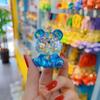 Chaveiro Dudu urso cor transparente resina feminino fofo casal chaveiro pingente de bolsa desenhos animados enfeites de celular enfeites