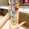 Llavero Flor de Dinero de Oro Puro 999 Colgante para Bolso Regalo para Mejor Amiga Novia Regalos al por Mayor Pequeños Regalos de Oro