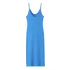 Moda Feminina Europeia e Americana Transfronteiriça Aliexpress Venda Quente Elegante Vestido Longo Bodycon Sem Alças de Tricô