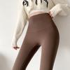 Calças de tubarão grossas e anticonstrangedoras com forro de lã, leggings femininas para uso externo, cintura alta, emagrecimento da barriga, outono e inverno, calças de ioga Barbie